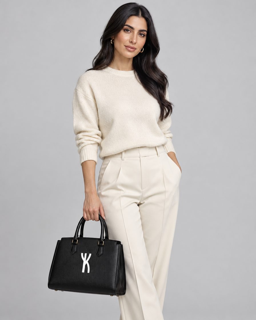 Crest Handbag in Black