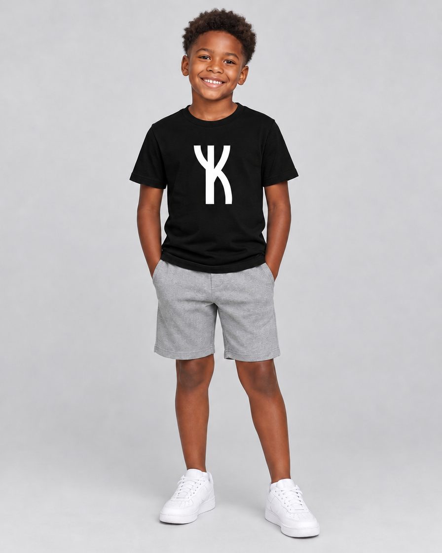 Kids Crest T-Shirt in Black