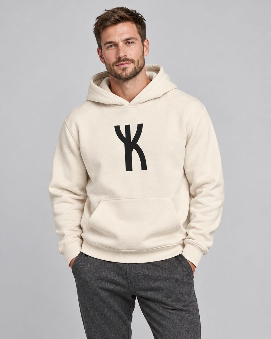 Crest Hoodie in Cream