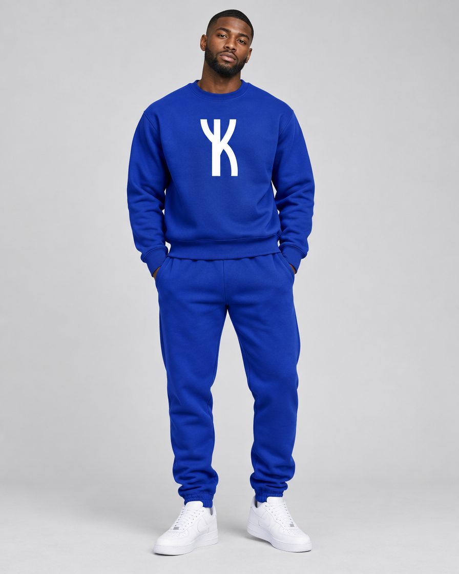 Crest Sweatsuit in Royal Blue